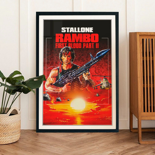 Cuadro 60x40 Peliculas - Rambo Stallone - Poster Retro Alter