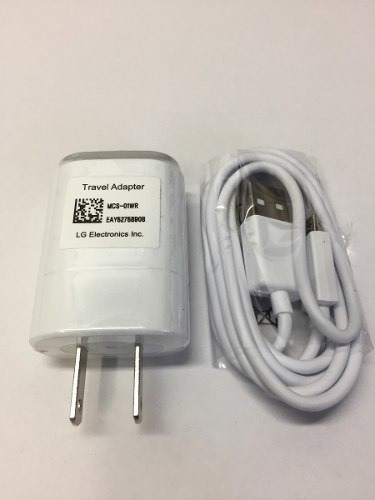 Cargador LG MCS-01WR de pared con cable carga 5v 1a blanco