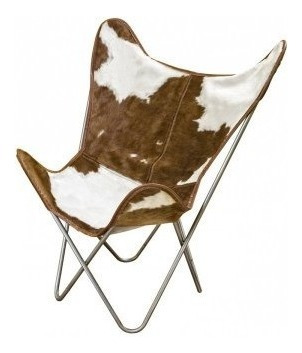 Imagen 2 de 5 de Sillon Bkf - Cuero - Pelo De Vaca - Funda Y Estructura