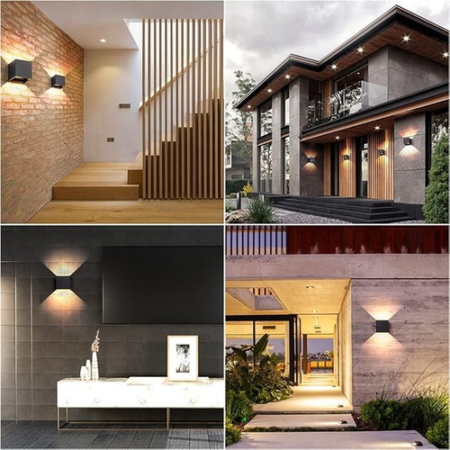 Pack X6 Lampara Led Para Pared Exterior Aplique Terraza Esca