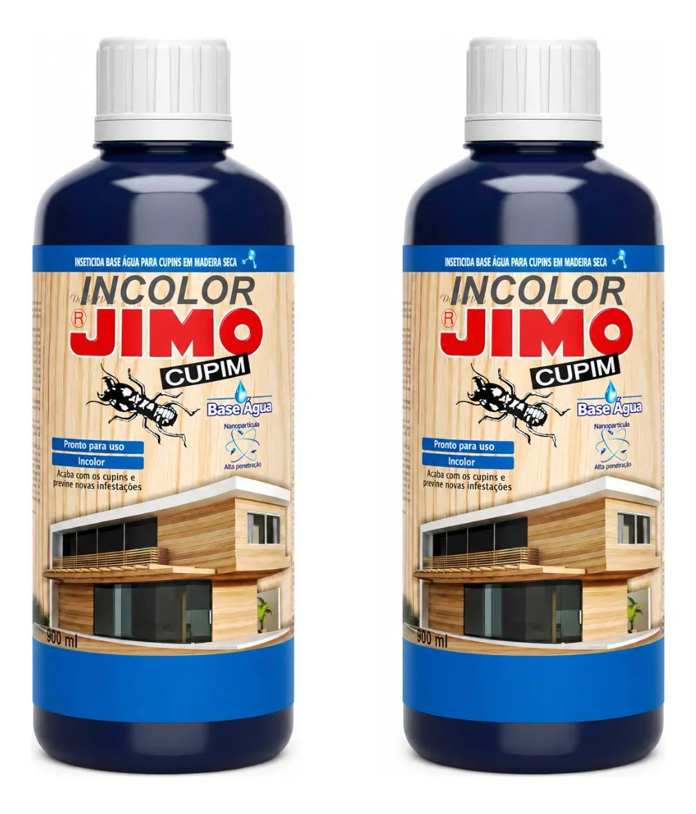 2 Jimo Mata Cupim Líquido Base Água Incolor 900ml Baixo odor