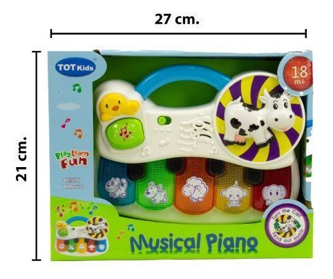 Imagen 3 de 6 de Piano Musical Juego Didactico Actividades Con Luz Y Sonido