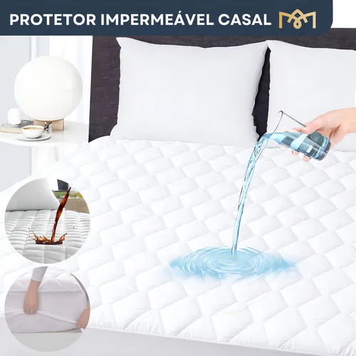 Protetor Colchão Casal Impermeável Antialérgico Ebenezer Shop Matelado Branco