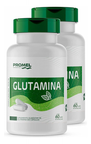 Kit Com 2 Glutamina Promel 60 Capsulas De 600mg