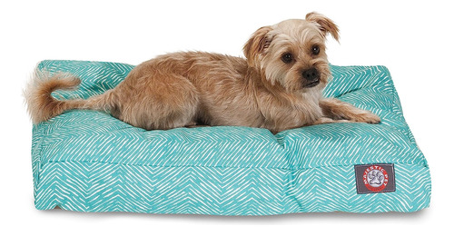 Teal Native Rectangle Indoor Outdoor Pet Dog Bed With R...