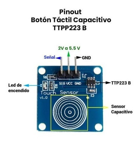 Pack X5 Sensor Touch Capacitivo Ttp223 B Tactil 223 X5 A0176