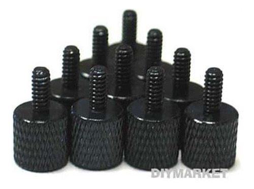 10 X Black Anodized Alumium Computer Case Thumbscrews (6-32