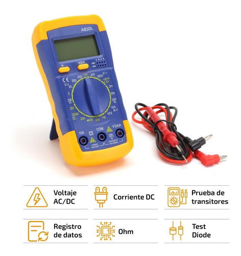Imagen 2 de 9 de Tester Analogico Multimetro Digital Luz Led