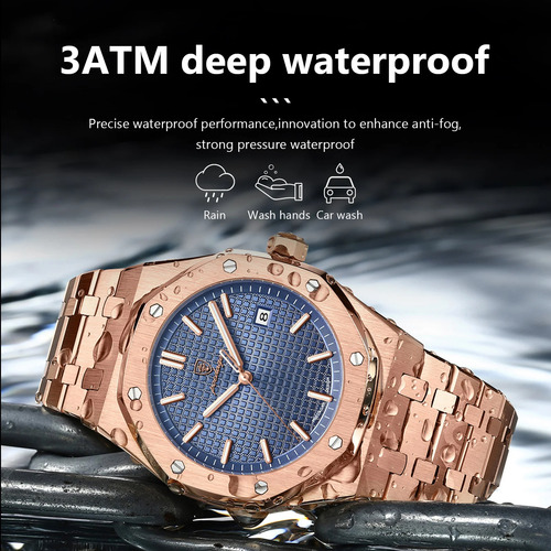 Reloj Poedagar 924 Cuarzo Acero Inoxidable Reloj Cuarzo Lujo