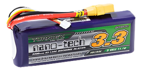 Rc Turnigy Nano-tech 3300mah 3s 65 ~ 130c Lipo Pack W/xt-90