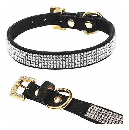 Lovpe Collar De Perros Rhinestone,golden Diamantes De Pnqzu