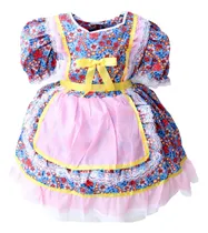 Comprar Vestido Infantil Festa Junina Julina Quadrilha Caipira Luxo
