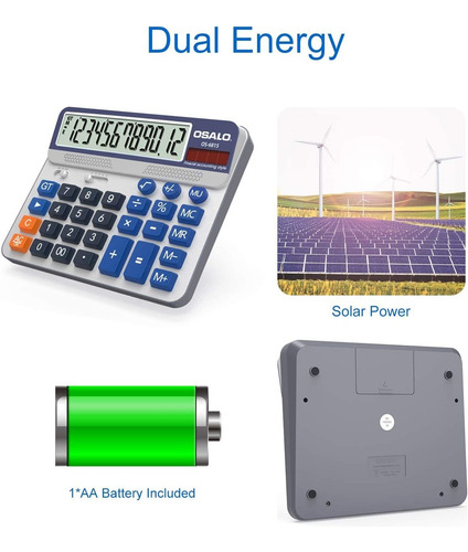 Colgante Pantalla Lcd Grande Botón 12 Dígitos Calculadora De