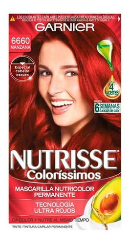 Tinte Para Cabello Garnier Nutrisse Coloríssimos 6660 Manzan