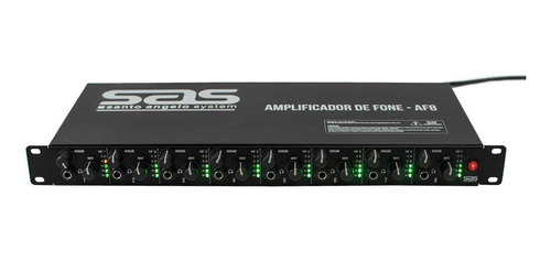 Amplificador De Fone Af8 Preto Com Volume Indep.