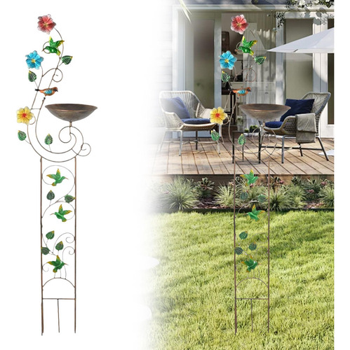 Baño De Pájaros Con Enrejado De Jardín, Soporte Colibrí
