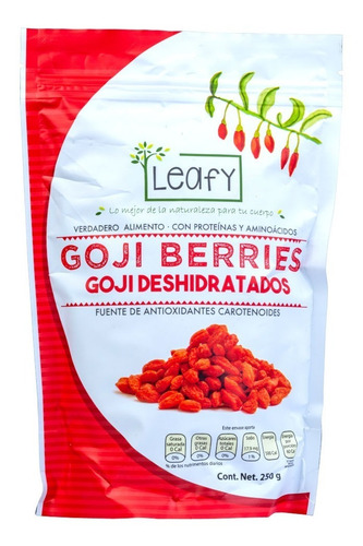 Imagen 3 de 8 de Duo Goji Berries Bayas De Goji Orgánicas Leafy 250g