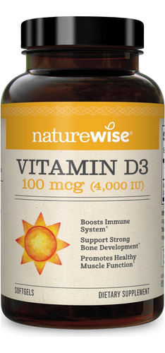 Vitamina D3 4.000 Ui En Aceite De Oliva Organico 360 Cap