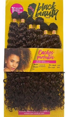 Cabelo Orgânico Cacheado Cacho 3b 250gr 65cm - Black Beauty