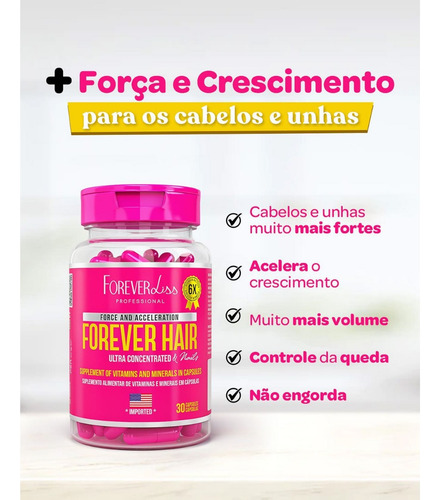 Forever Liss Crescimento Capilar 30 Dias Original + Brinde!