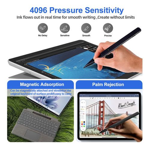 Caneta Stylus Jvkzaen Slim 2 Para Microsoft Surface Com 4096