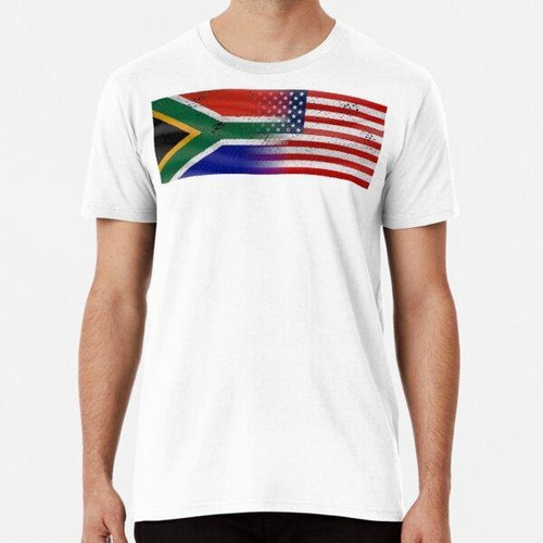 Remera Banderas De Sudáfrica Usa Mezcladas (distressed) Algo