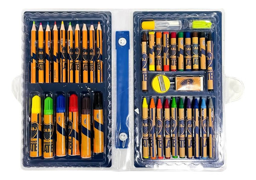 Set De Arte Boca Juniors 40 Piezas Marcadores Cresko