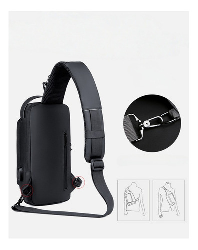 Bolso De Hombro Multifunción Antirrobo Usb Para Hombre