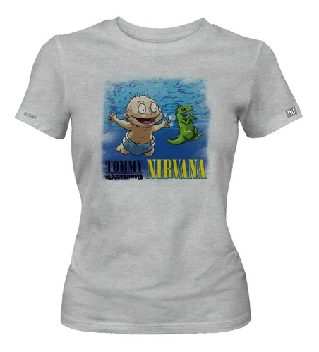 Camiseta Tommy Pickles Rugrats Nirvana Nevermind Mujer Ikrd