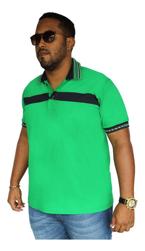 Imagem 1 de 8 de Camisa Polo Bolso Plus Size Extra Promoç.masculino Camiseta