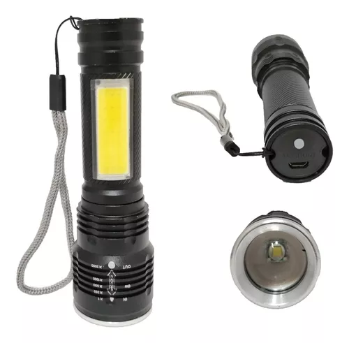 Linterna LED recargable por USB, linterna de 600 lúmenes, resistente al  agua IP65, 4 modos de luz, linterna con zoom para el hogar, camping,  senderismo, emergencia (batería incluida)