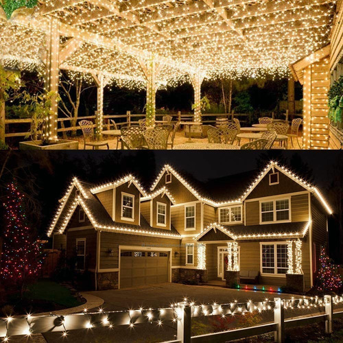 Imagen 10 de 10 de 300led/30m Tira De Luces Led Solares Luz Cadena Luces Ip65