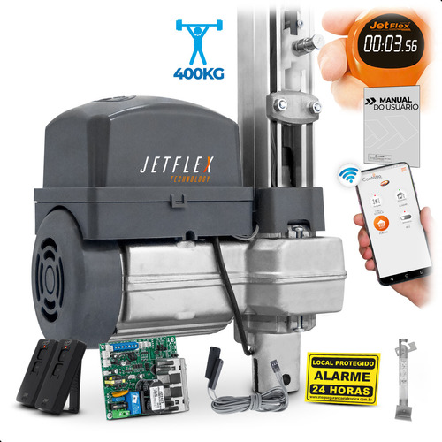 Kit Motor Ppa Bv Jetflex 1/3 App Wifi 1,4m Alum Portão 400kg