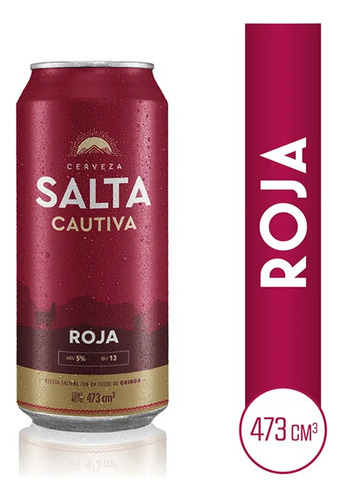 Cerveza Tradicional Lager Roja Lata 473ml  Salta Cautiva