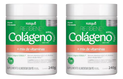 Kit 2 Colágeno Hidrolisado Verisol + Mix De Vitaminas Limão