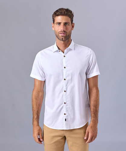 Mbo Camisa Mc Pechera Ojal Classic Fit Blanco