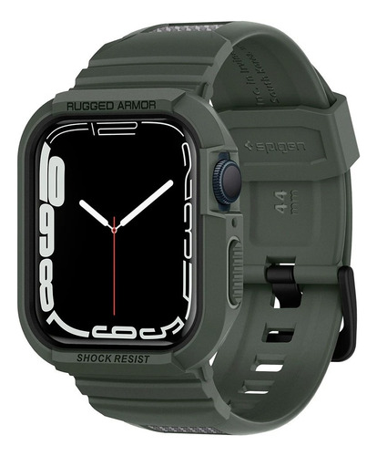 Case Spigen Rugged Armor Pro Para Apple Watch 7 8 45mm Verde