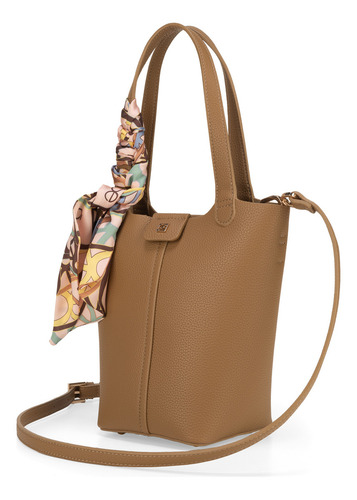 Bolsa Tote Cloe Ixinali Mediano Color Marrón claro