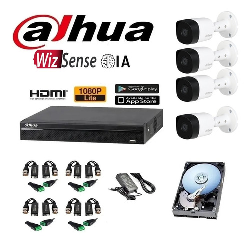 Kit Dahua 4 Camaras Hd 2.8 Dvr Hdd 1 T Completo Nuevo !!! 