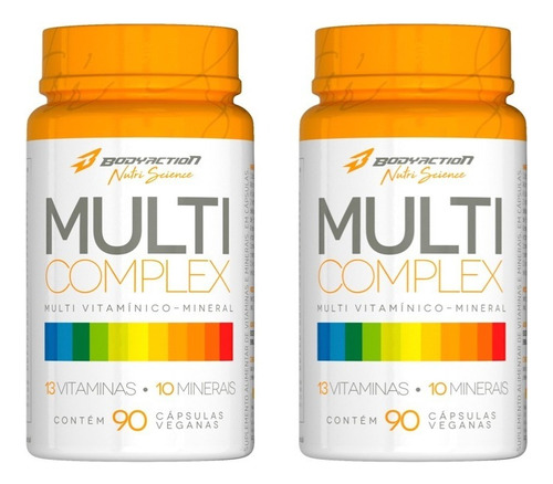 2x Multivitamínico Multicomplex De A - Z 180 Cáps Bodyaction Sabor Sem sabor