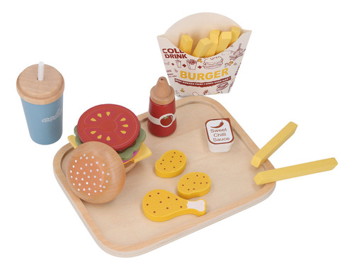 Mz Juego De Juguetes De Madera For Comida Rápida Play