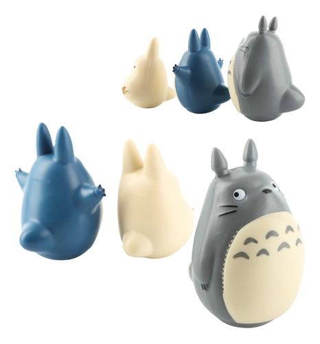 Hayao Miyazaki Comic Totoro Figurita Trompo No Vaso Set 3pcs