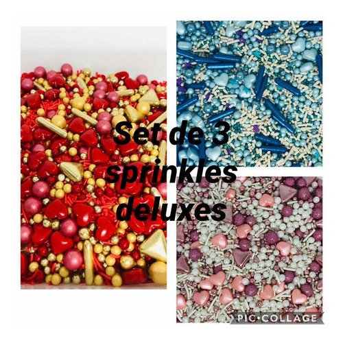 Set De 3 Sprinkles De 100grs Cu San Valentín Deluxes