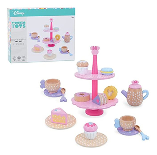 Disney Wooden Toys - Juego De Té De Minnie Mouse, Juego De 