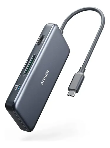 Foto real de Anker 341 Hub USB-C 7 em 1 100W 4K HDMI SD