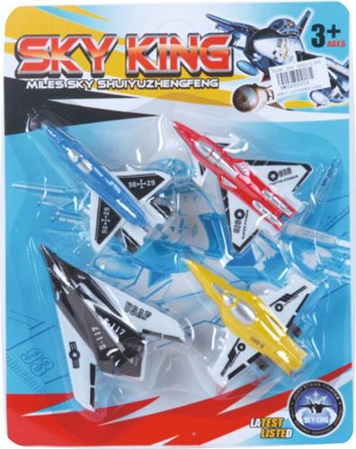 Set Aviones Sky Friccion X 4 Blister