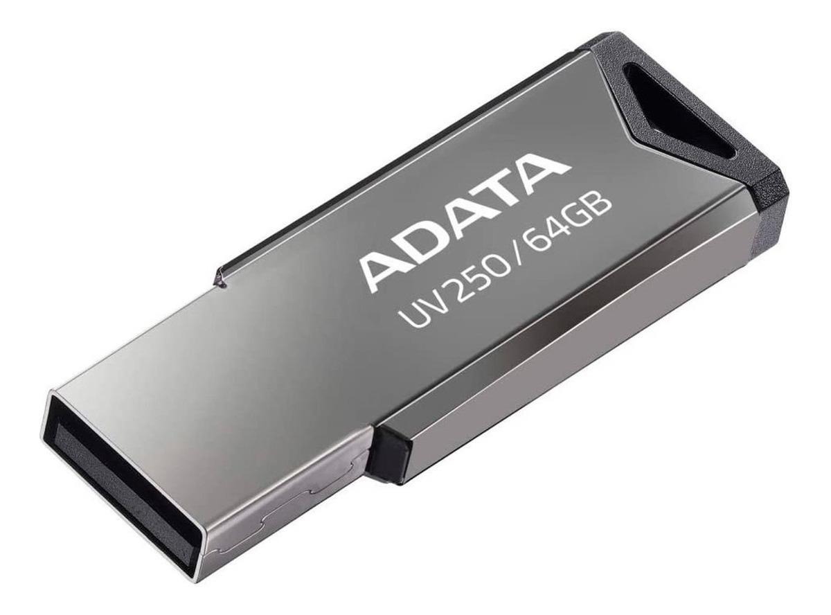 Memoria USB Adata UV250 AUV250-64G-RBK 64GB 2.0 plateado