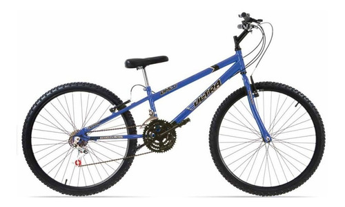 Bicicleta  de passeio Ultra Bikes Bike Rebaixada Aro 24 18 Marchas freios v-brakes cor azul-bebê