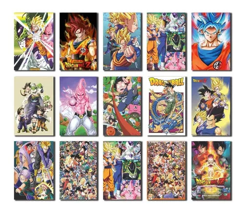 Kit 15 Placas Decorativas Dragon Ball Z Nome Do Desenho Colorido