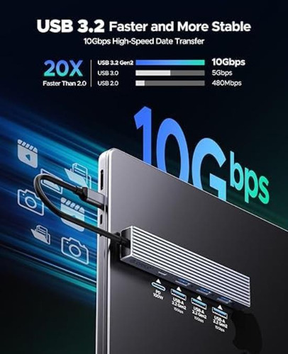 Hub Usb 10gbps Orico Usb3.2, 3 Puertos A Y C